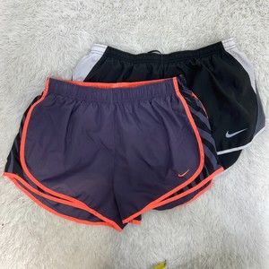x2 Nike Dri-Fit Lined Gym Running Shorts Women's Sz L